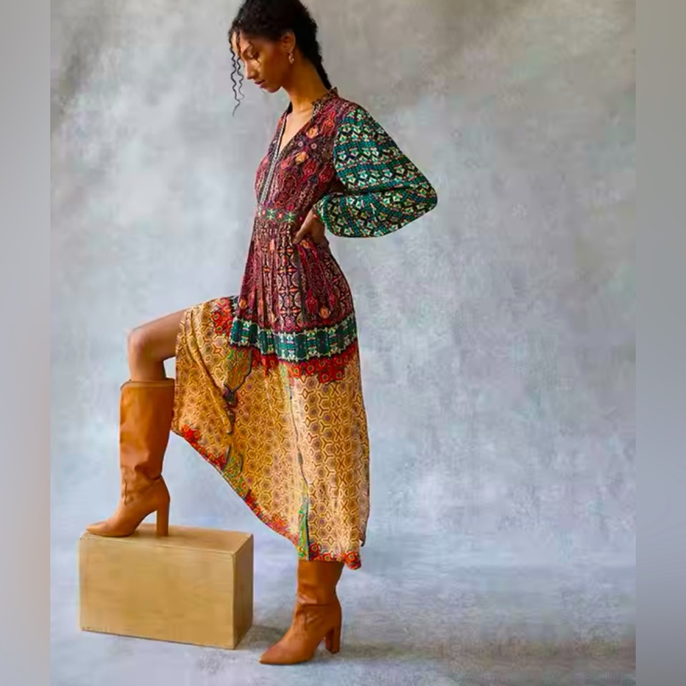 Anthropologie Bhanuni by Jyoti Ronika Printed Dress
